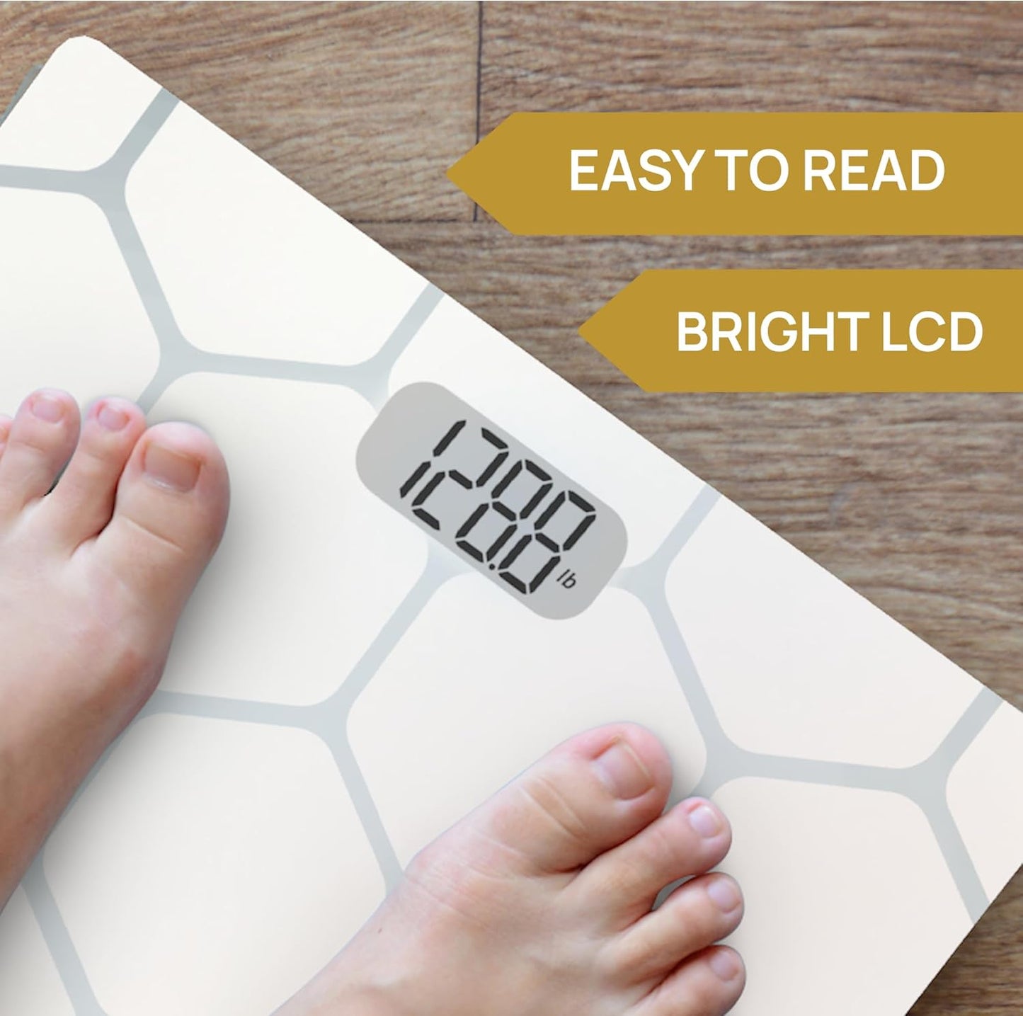 Bathroom Scale, Highly Accurate Digital Bathroom Body Scale, Measures Weight up to 400 Lbs. Includes Batteries