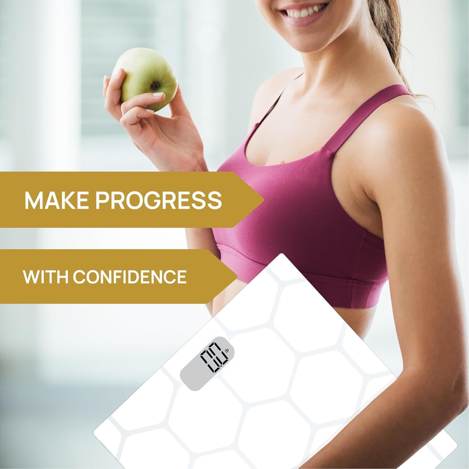 Bathroom Scale, Highly Accurate Digital Bathroom Body Scale, Measures Weight up to 400 Lbs. Includes Batteries