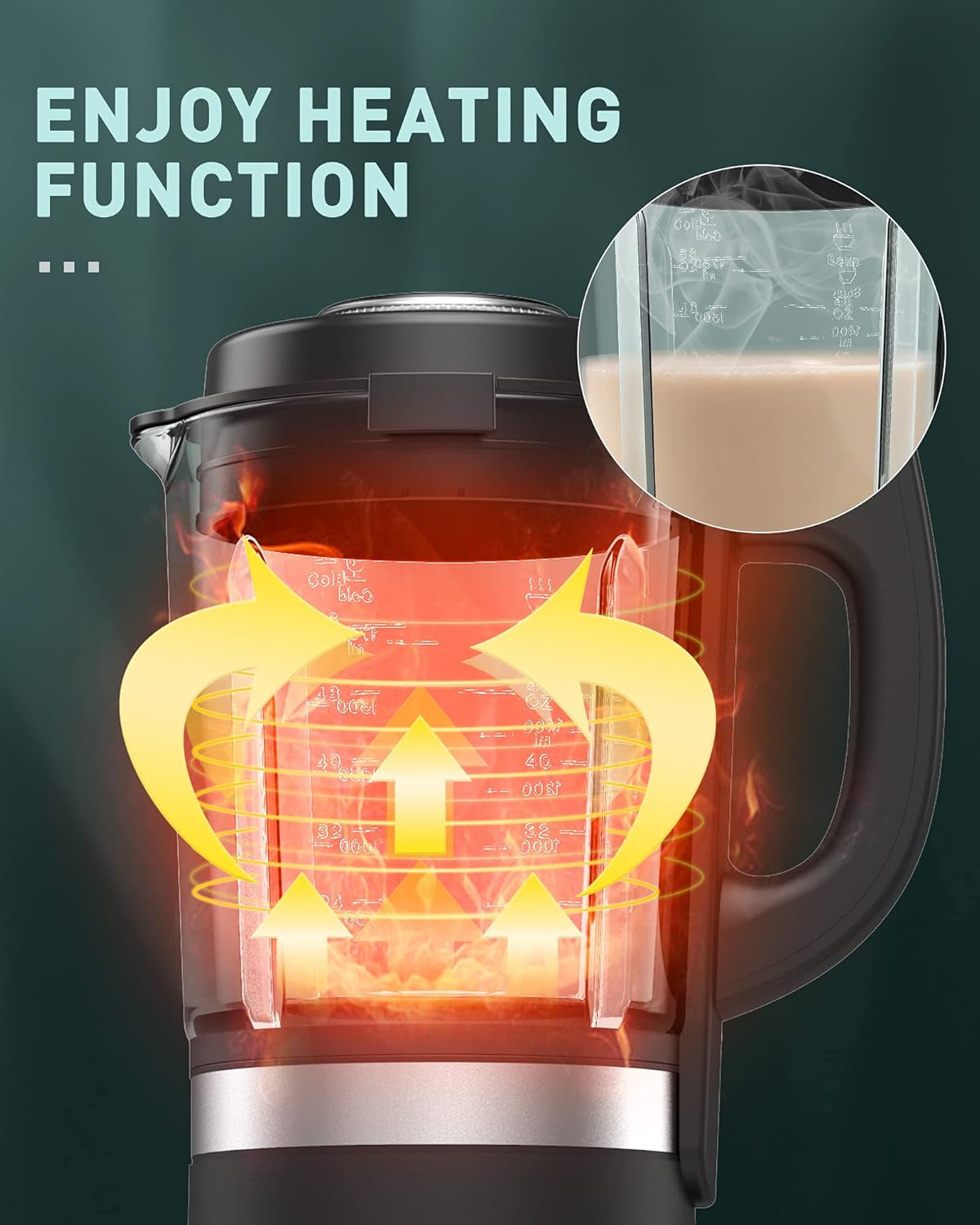 Blender for Kitchen, Glass Blender for Shakes and Smoothies, 1200W High Power Hot and Cold Blender with Timer, 64 OZ Blender for Crushing Ice, Frozen Dessert, Soup, Fish