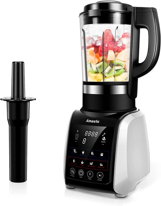 Blender for Kitchen, Glass Blender for Shakes and Smoothies, 1200W High Power Hot and Cold Blender with Timer, 64 OZ Blender for Crushing Ice, Frozen Dessert, Soup, Fish